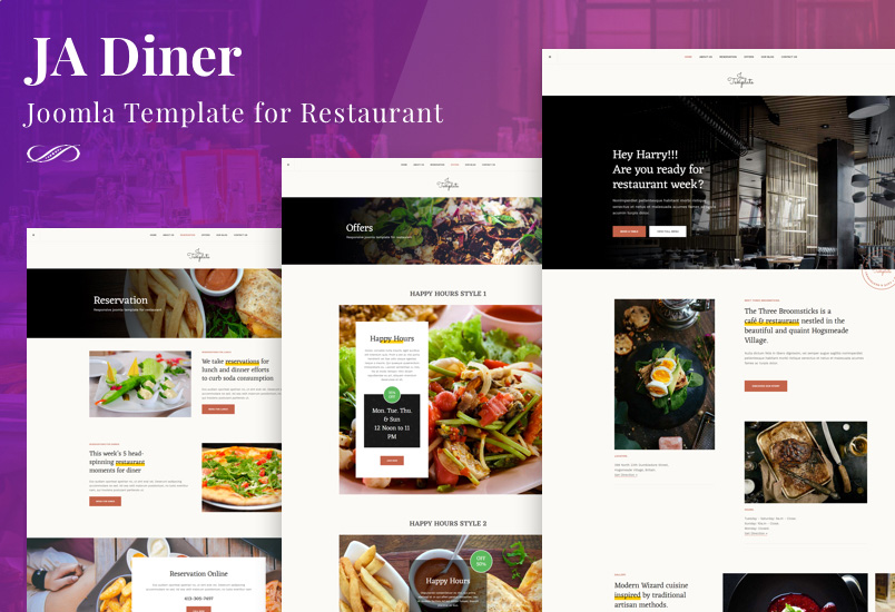 Joomla template for restaurant, pub and cafe