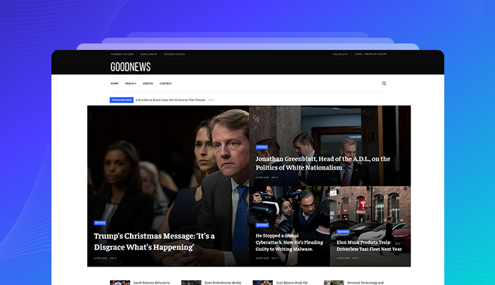 News and magazine Joomla template for Politic News, Game news, Entertainment News
