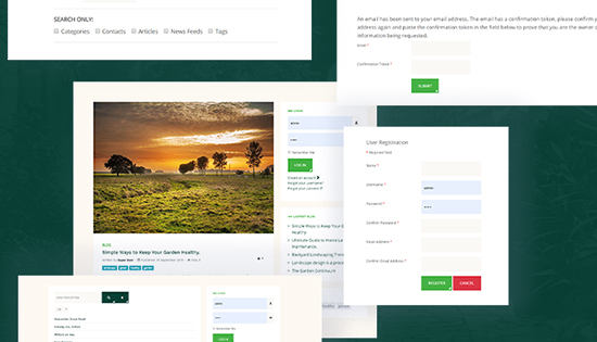 landscaping joomla template default pages