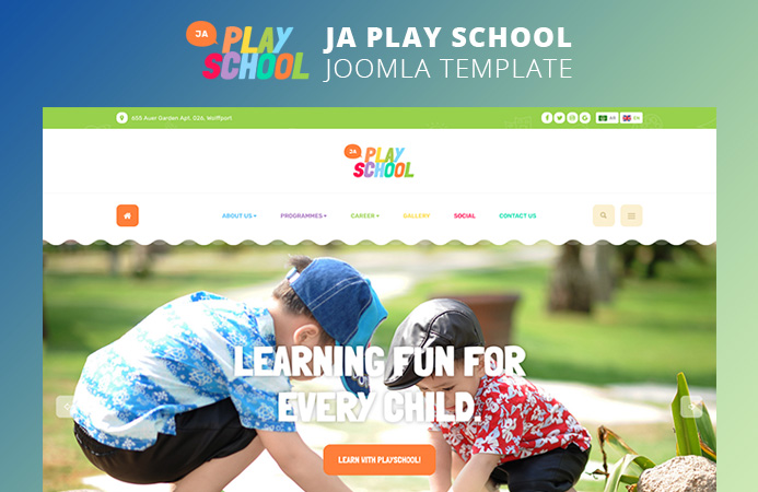 Colorful Joomla Template for kids Preschool, kindergartens 