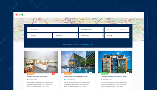 real estate joomla template properties search and filter