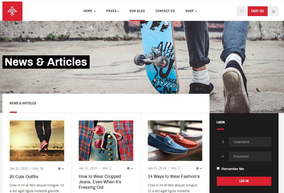 JA Shoe blog page