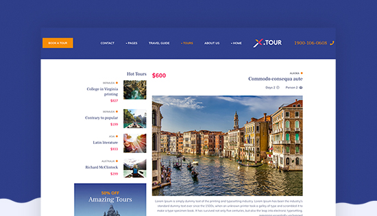 righ to left Joomla travel template