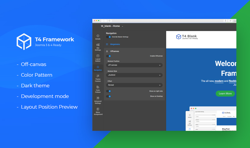 T4 Joomla template framework preview 2 released