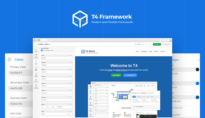 T4 Joomla template framework preview released