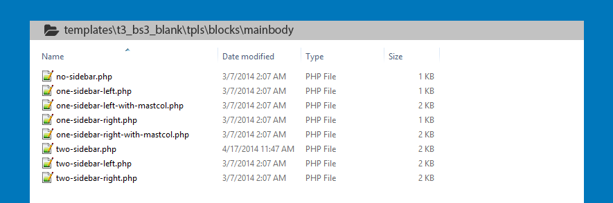 mainbody files