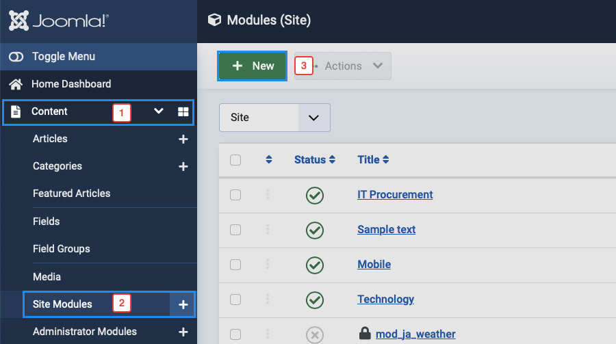 create new module in joomla 4