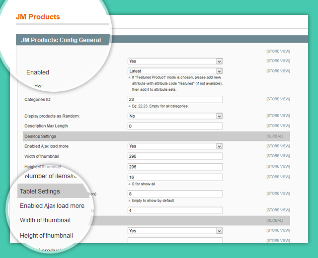 Updated Product List back-end settings