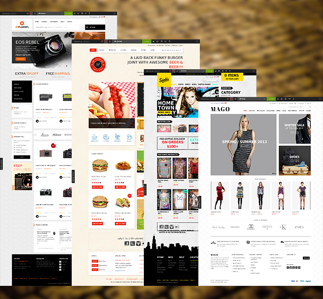 2nd batch: 4 more responsive Magento themes updated for Magento 1.8