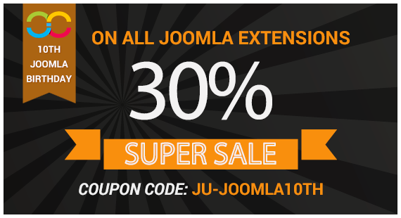 joom united coupon: JU-JOOMLA10TH
