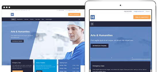 Fully responsive Joomla 3 template for healthcare