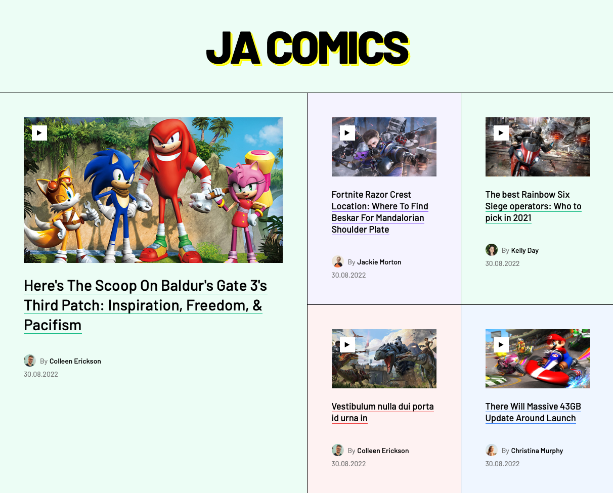 JA Comics Joomla template video trailer