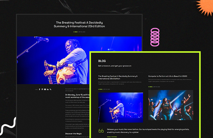 event and festival joomla template default pages