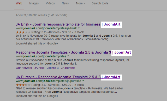JoomlArt in page titles
