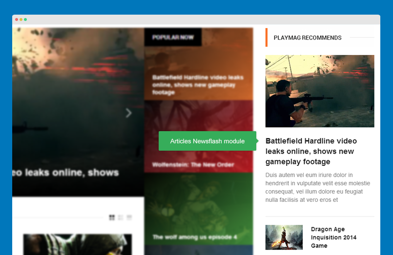 Articles Newsflash module front-end