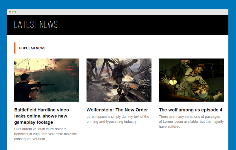 Articles category module front-end