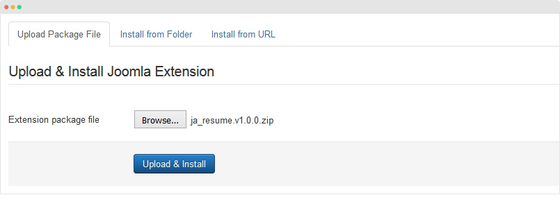 install JA Resume template