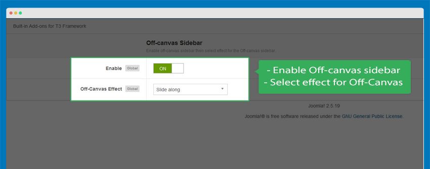 Enable Off-canvas option