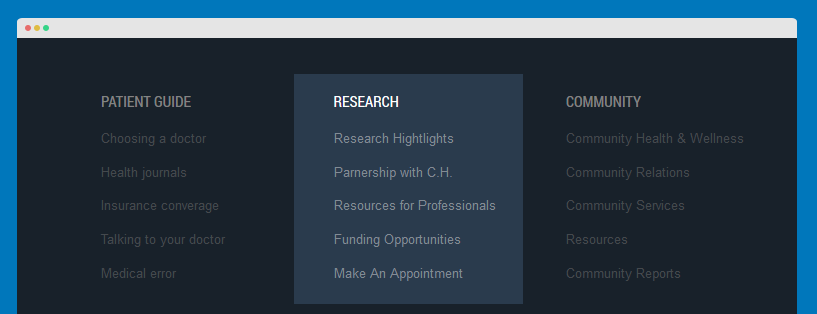 Research menu module