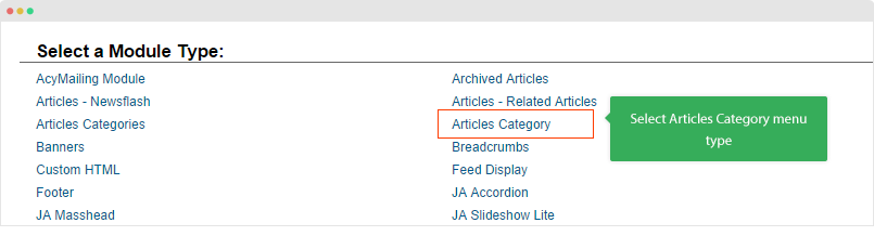 Article categories
