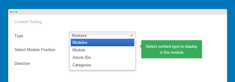 Content type setting