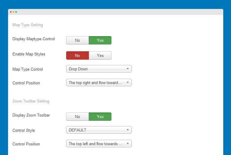 Map type control setting