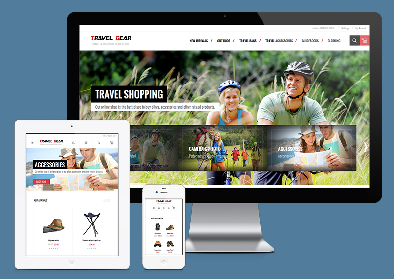 TravelGear responsive web design
