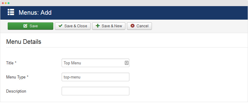 add new joomla menu item