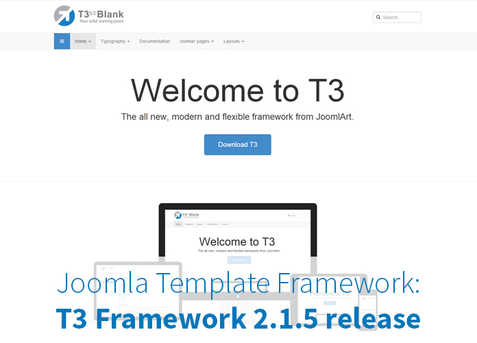 Joomla template framework: T3 Framework v2.1.5 release