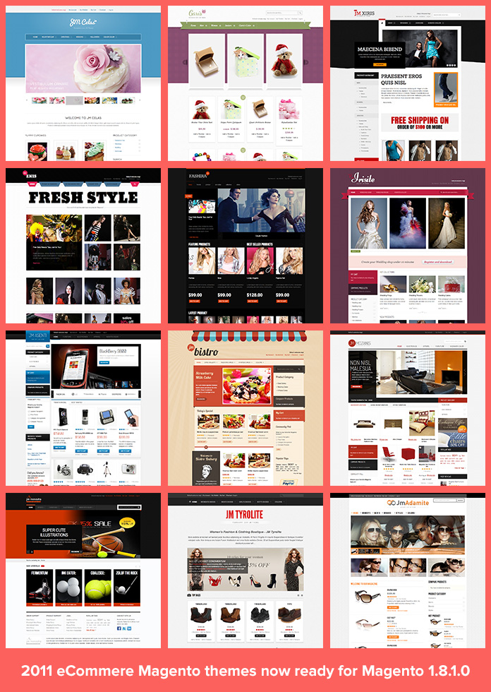 Responsive Magento themes upgraded for Magento 1.8.1.0