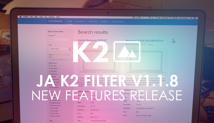 Joomla extension JA K2 v1.1.8 release