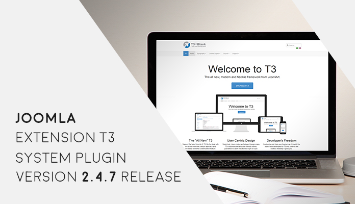 Joomla extension T3 system plugin for Joomla 3 version 2.4.7