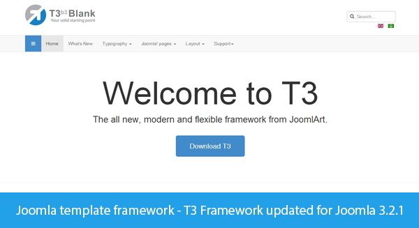 Joomla template framework - T3 Framework V2.0.2 updated for Joomla 3.2.1