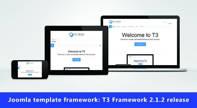 Joomla template framework: T3 Framework 2.1.2 release