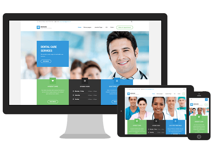 Joomla template JA Medicare with responsive layouts