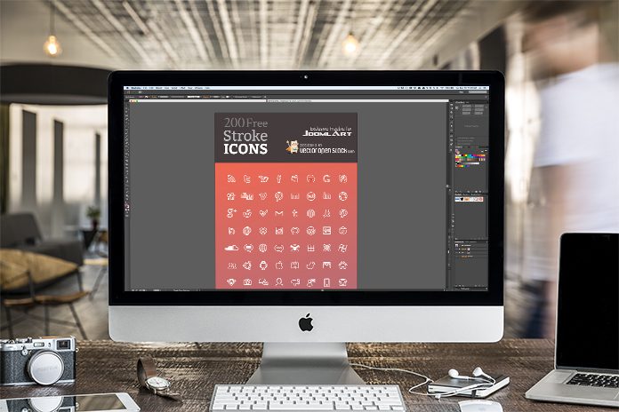 Freebie - 200 stroke icons set for JoomlArt readers