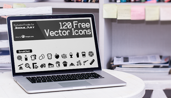 Freebie - 120 meal icons set for JoomlArt readers