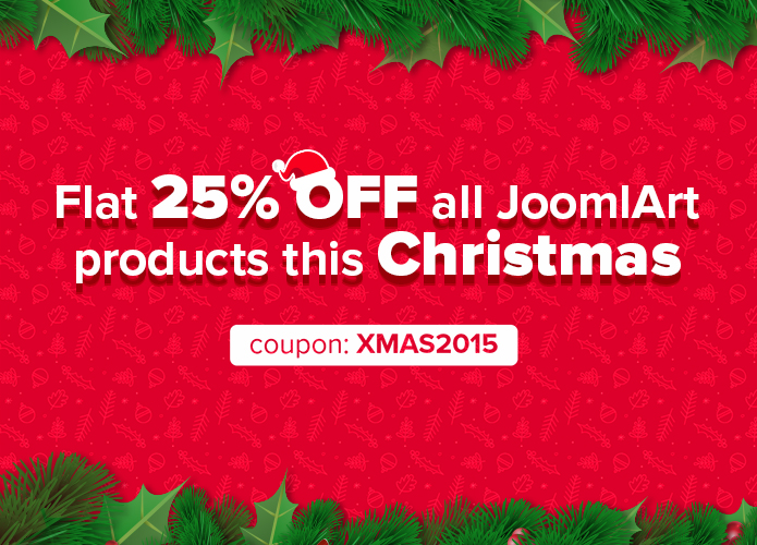 25% OFF all products on XMAS2015