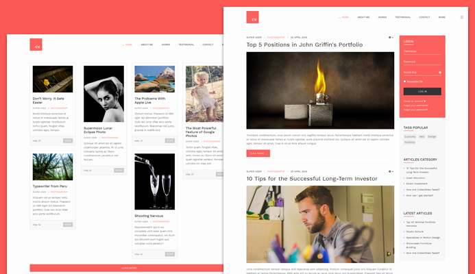 Joomla blog layouts