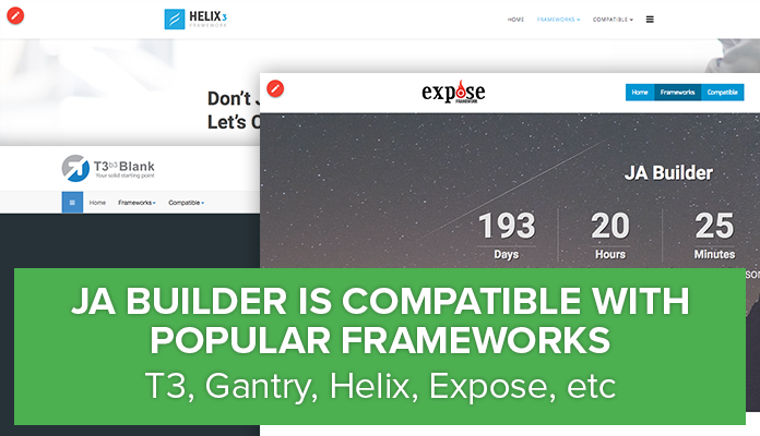 JA Builder supports all popular 3rd party extensions