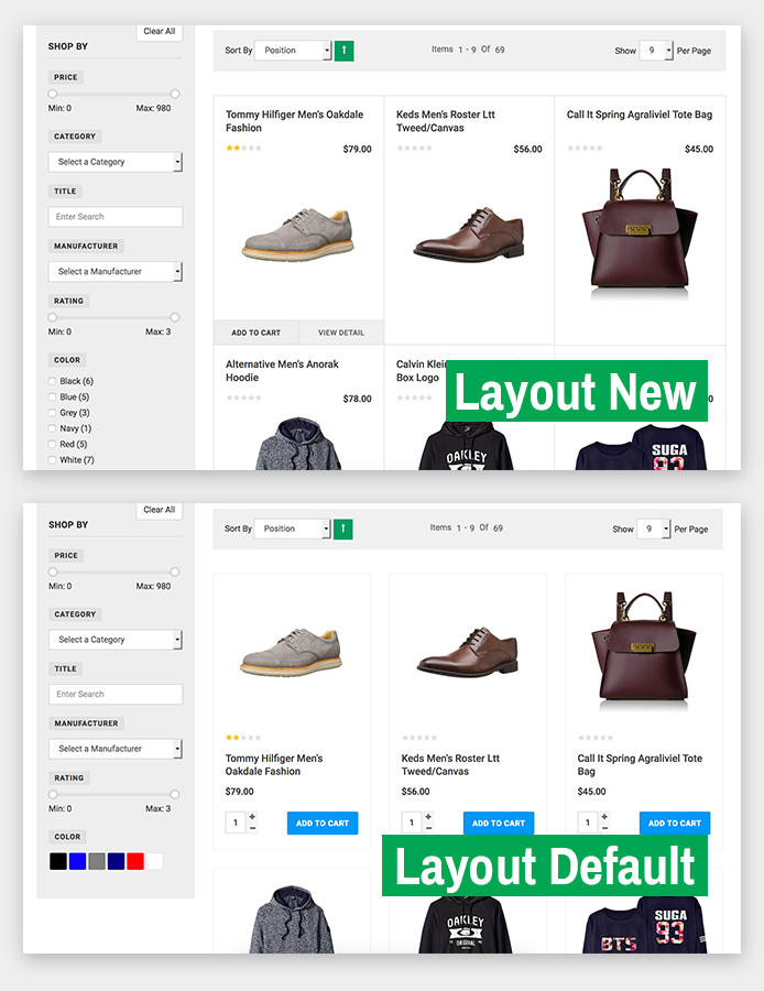 New layout for virtuemart filter page