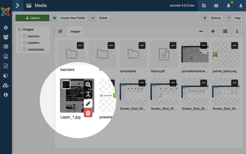 image editor tools in Joomla 4 media manager