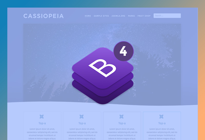 Joomla 4 integrates Bootstrap 4 