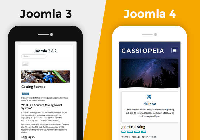 Joomla 4 works better in responsive layouts