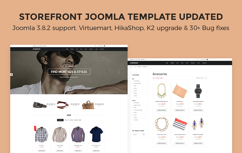 Download StoreFront Joomla template released for Joomla 3.8.2, K2, Virtuemart and Hikashop upgrade and 30 ...