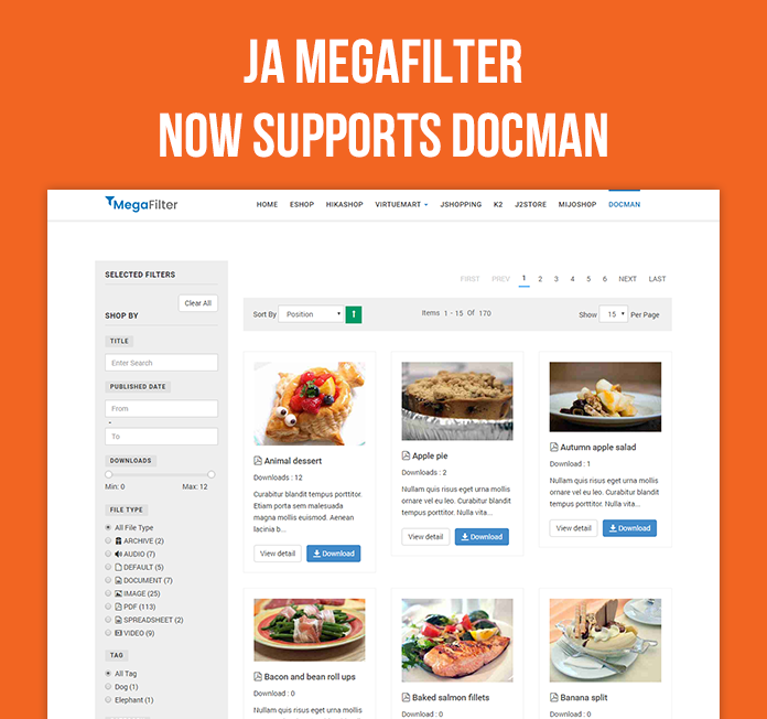 JA Megafilter for DOCman