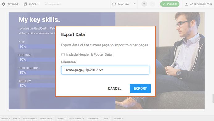 name page export file