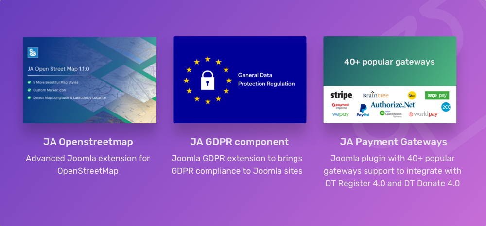 JoomlArt's 2018 new joomla extensions