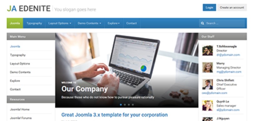 business Joomla template