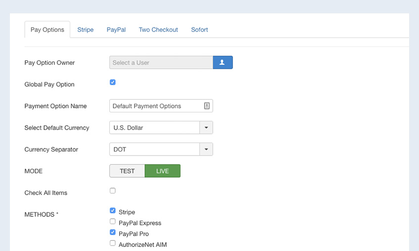 enable joomla event booking payment options